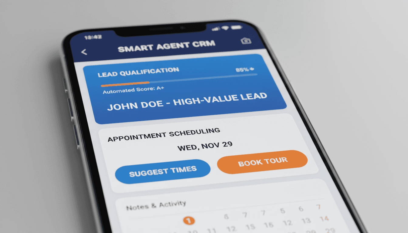 Mobile AI automation interface for real estate leads and appointments